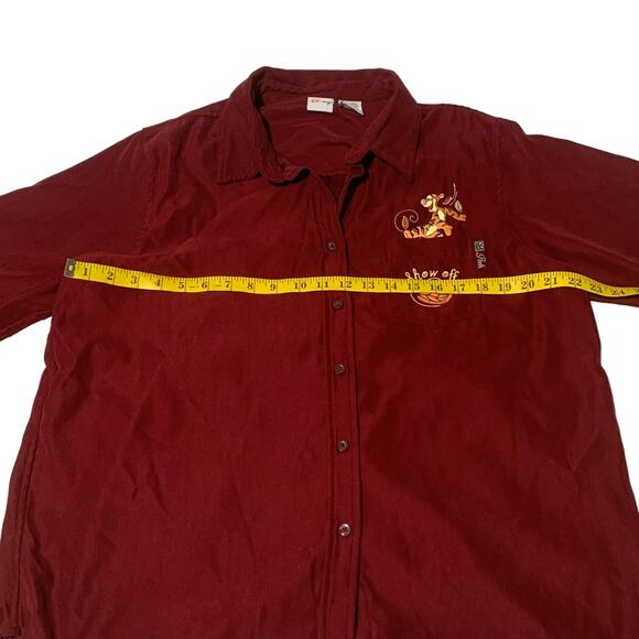 Women's DISNEY Tigger Shirt XL Button Down Show Off Pooh Character Embroidered - Picture 6 of 10
